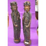 A pair of large Chinese resin cast figures of two Imperials, One figure having head glued on