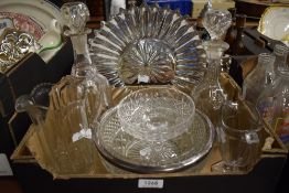 A small selection of cut glass items including decanters, jugs and fruit bowls etc.