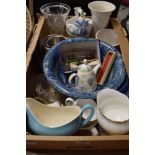 A variety of ceramics including blue and white bowl, Duchess jug and some small flatware items.