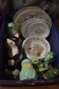 A small selection of frog themed items including Danbury Mint display plates, Wedgwood 'Oakapple