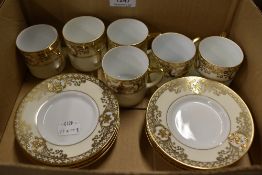 A set of six Noritake coffee cup and saucers pattern no. 44318