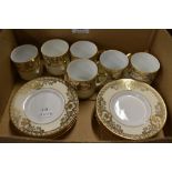 A set of six Noritake coffee cup and saucers pattern no. 44318