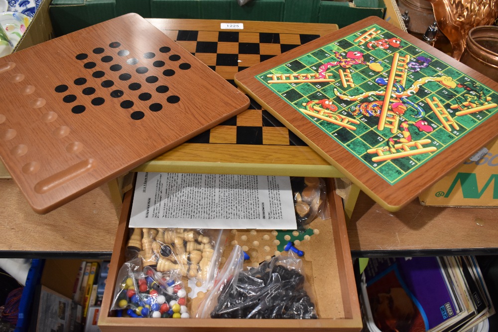 A vintage games compendium including Chess/Draughts , Tick Tack Toe. Chinese checkers and - Image 2 of 2