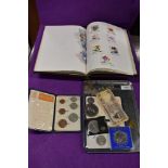 A selection of collectable coins and currency