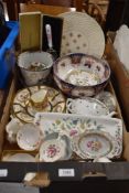 A lovely box of ceramics including a range of collectable names including Minton 'Maiden Hall',