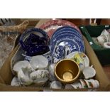 A selection of mainly dinner and tea ware including Woods Ware platter, Royal Grafton strawberry