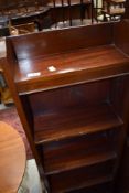 An early 20th Century mahogany narrow compact bookshelf