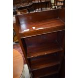 An early 20th Century mahogany narrow compact bookshelf