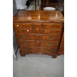 A nice quality reproduction yew wood TV cabinet having faux drawer fronts