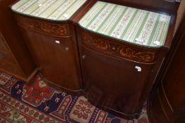 A nice quality pair of Edwardian inlaid pot cupboards