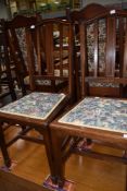 A pair of Edwardian mahogany bedroom chairs