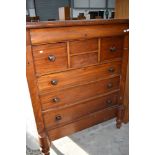 A Victorian mahogany scotch style chest of drawers (missing applique)