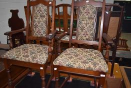 A pair of modern oak carver chairs