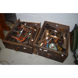 Two drawers of vintage tools etc