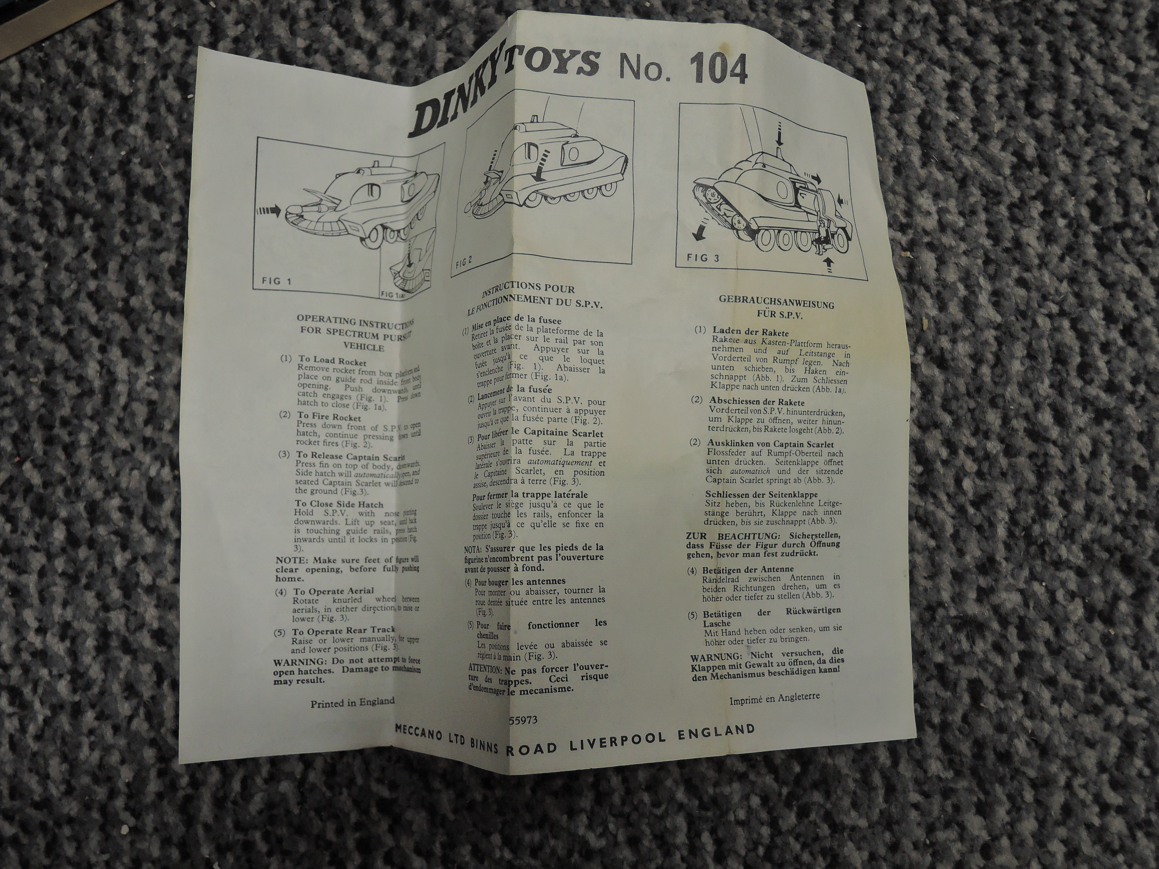 A Dinky diecast, No104 Spectrum Pursuit Vehicle on inner card stand in original box with instruction - Image 13 of 13