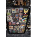 A framed montage of vintage Amstrad Games comprising, War In Midde Earth, No1 Sword of Sorcery,