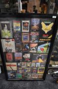 A framed montage of vintage Amstrad Games comprising, War In Midde Earth, No1 Sword of Sorcery,