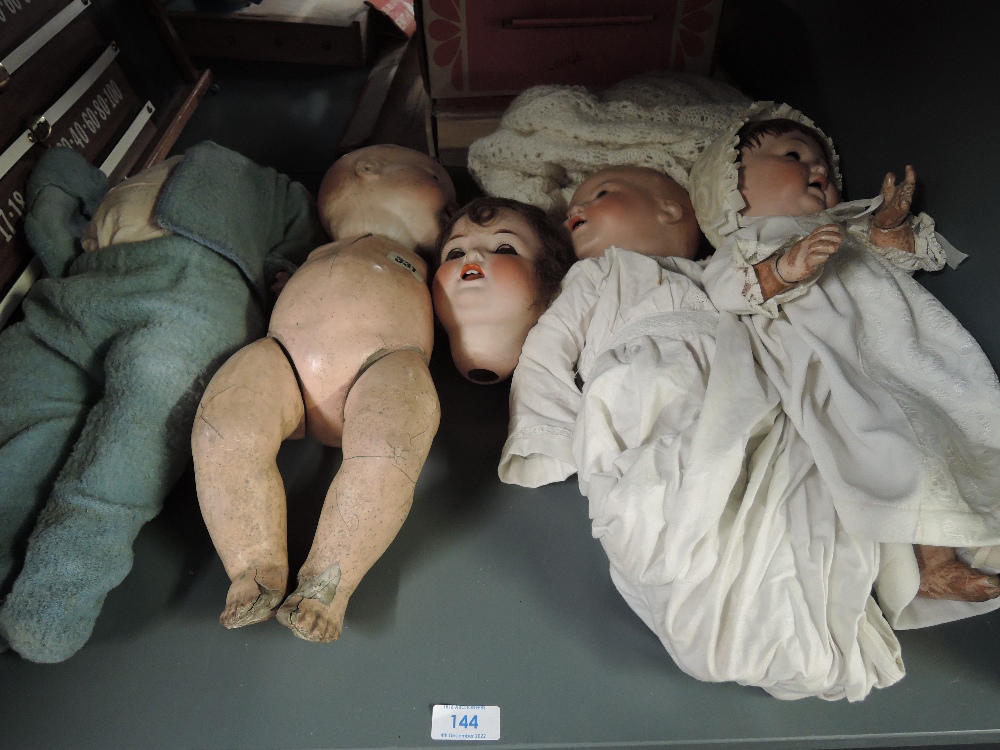 Four late 19th/early 20th century Bisque Headed Dolls, Armand Marseille 351/6K, Armand Marseille