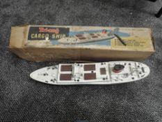 A Triang plastic scale model, Cargo Ship in original box having Hamleys shop label attached