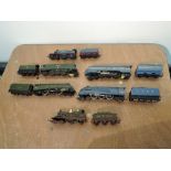 Six Hornby and Triang 00 gauge Loco's & Tenders, 4-2-2 Great Western 3046 and CR 123, 4-6-0 BR