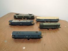 Five Hornby Dublo, Triang and Hornby Locomotives, Phoenix, D5578, D8017, Electra and 8H44