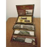 A Hornby 00 gauge Ex-Caledonian LMS 4-2-2 Loco & Tender 14010 in display box R763 along with two