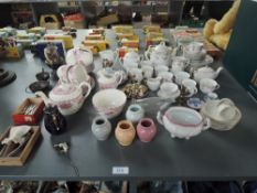 A large collection of china miniature and dolls house Tea Sets, Pots etc, mixed scale