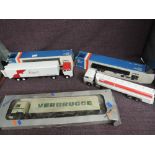 Three Daf Trucks diecast Articultaed Wagons, Terrys (af), Verbrugge and Esso, all boxed