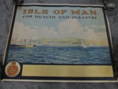 A large original landscape Isle of Man Advertising Poster after Samuel JM Brown, Isle Of Man For He