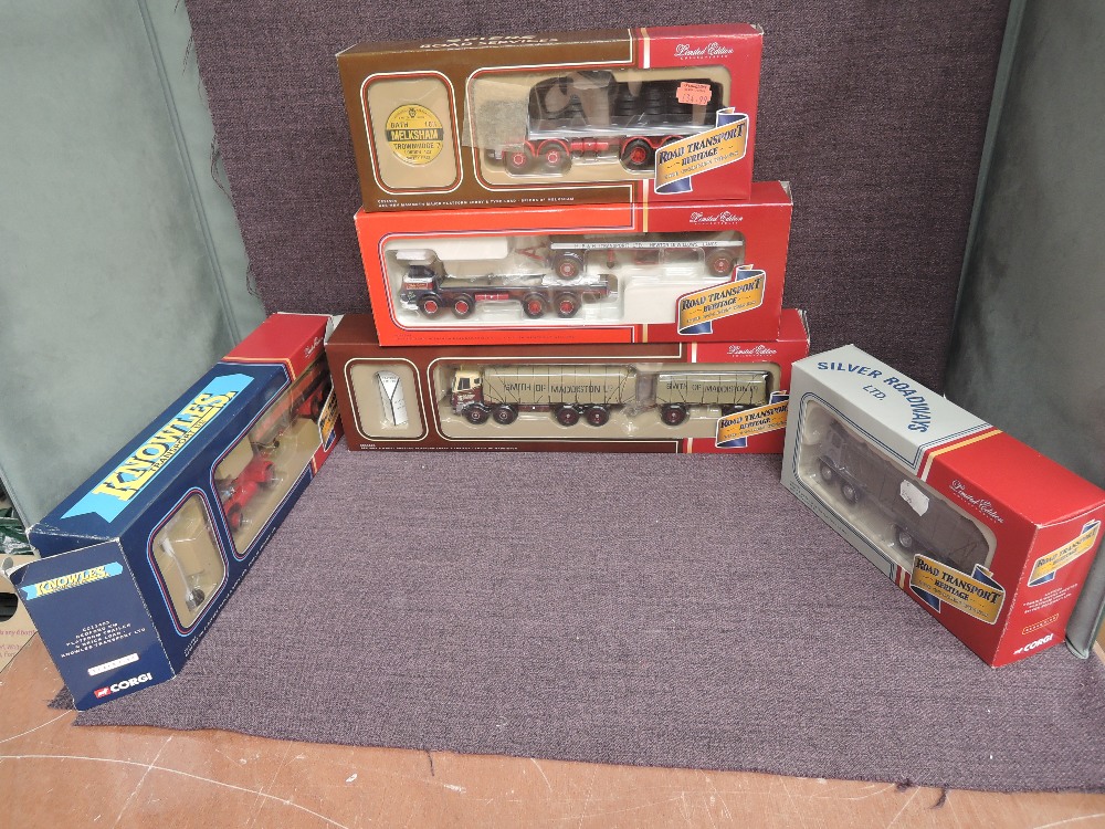 Five Corgi 1:50 scale Limited Edition diecast Road Transport Heritage Sets, CC10103 Silver