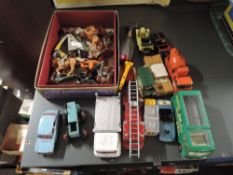 A small collection of playworn diecasts including Corgi, Dinky and Matchbox along with Swopett,