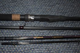 An unmarked 3pc carbon fiber rod in a Shimano Stradic sleeveand a Drennan Legermaster 11ft 4 in Rod