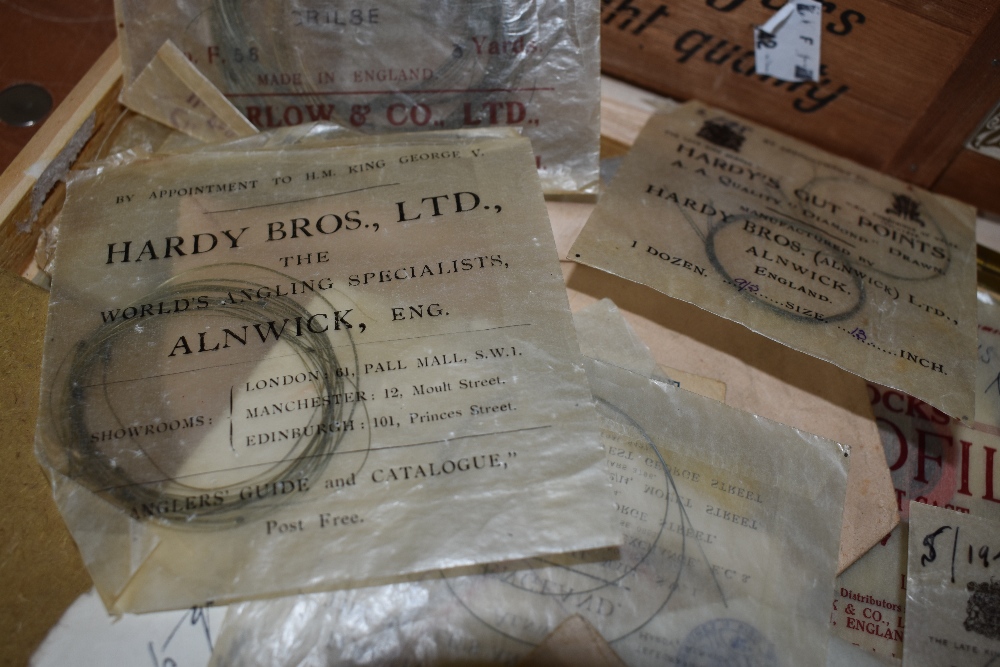 3 cigar boxes containing vintage fishing tackle Hooks, casts and Flies most in original packaging - Image 3 of 3