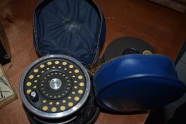A Hardy marquis salmon No2 Reel in soft case with spare spool also in soft case