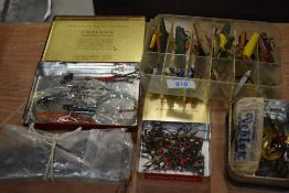 A selection of vintage spinners, minnows and Lures