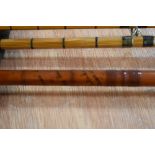 A Hardy Palakona 3pc split cane fly rod 8ft 6 inches in a soft sleeve