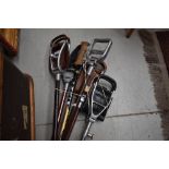 A collection of 5 Vintage shooting sticks
