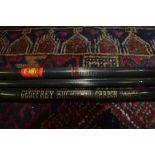 Two fly rods A 9.5ft 2 pc geoffrey bucknall carbon rod and a Golden lion 2pc carbon rod