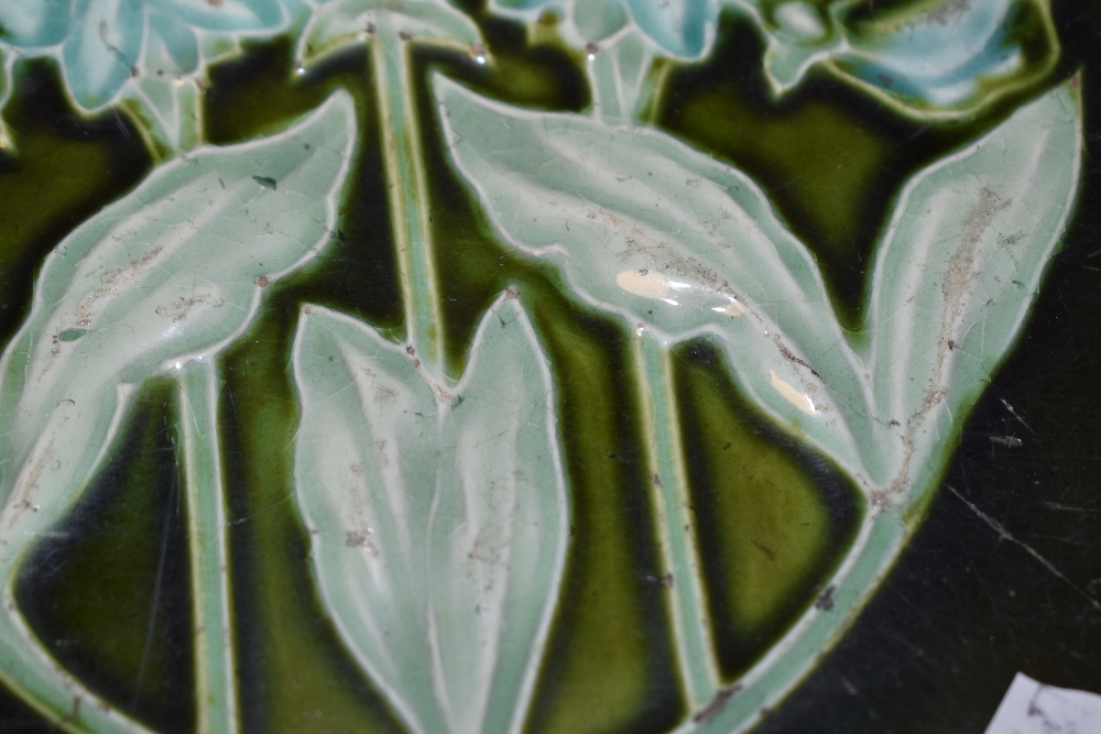 Two antique tiles including a Minton John Moyr design and an Art Nouveau pattern AF - Image 4 of 4