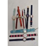 Ten ladies bright coloured watches