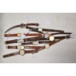Ten ladies/girls fashion watches all with brown straps, including one Sekonda.