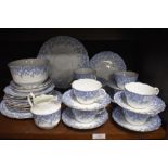 A selection of 20th century blue and white pattern teawares, to include milk jug and sugar bowl