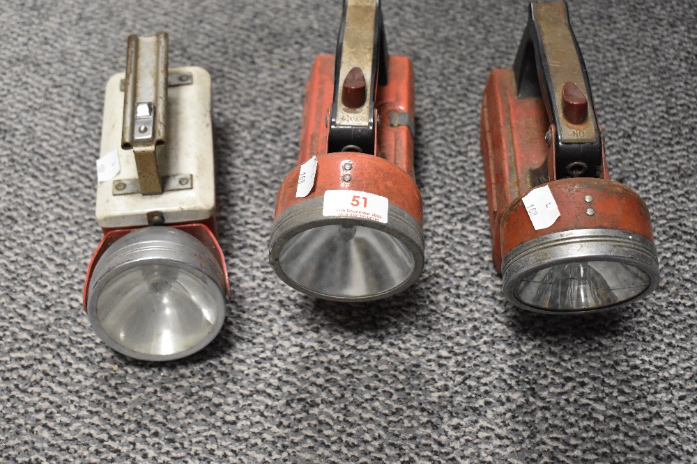 Three vintage red bodied torches - Image 2 of 2