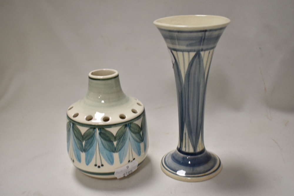 Five pieces of Jersey studio pottery including three potpourri containers and two vases - Image 3 of 4