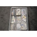 A box of GB & World Kiloware, all in individual plastic boxes, many thousand stamps