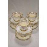 Six Paragon Art Deco stylefine design tea cups and saucers patt no. 695475