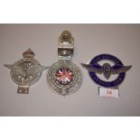 Three 20th century motor car badges for Car Cruiser Owners Club, Royal Automobile Club Association