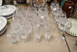 A group of cut-crystal glass wares, in the Waterford style
