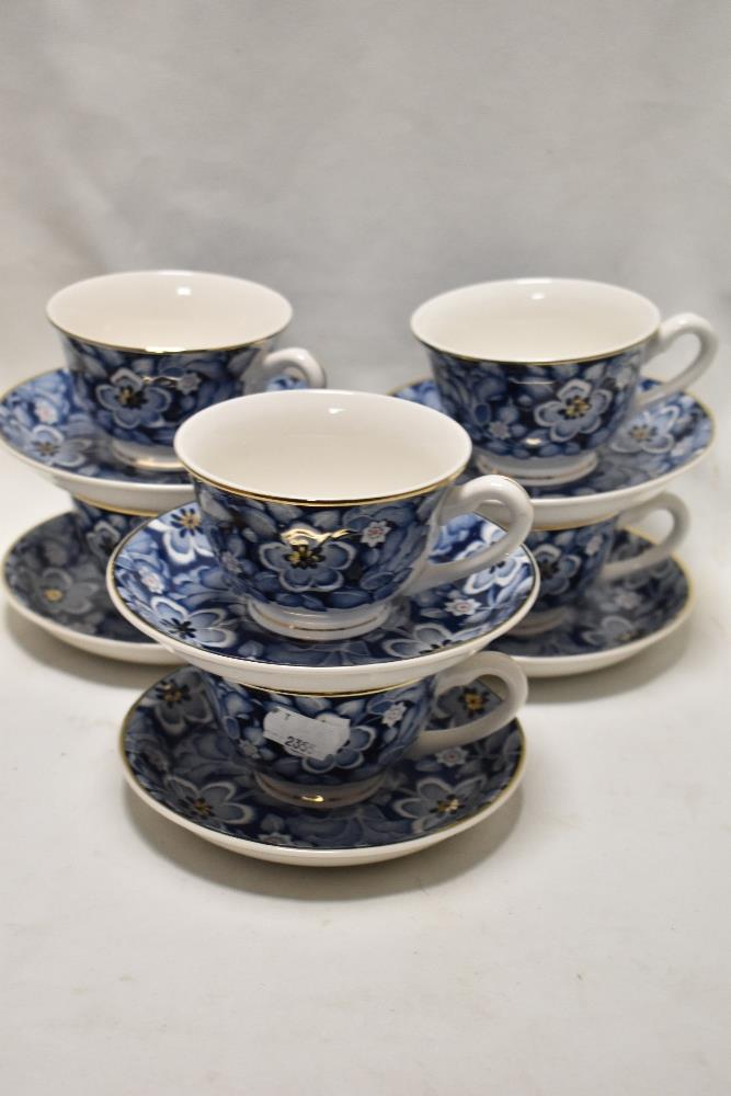 A modern Nikko Double Phoenix set of tea cups and saucers