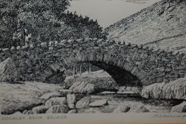 Alfred Wainwright, (1907-1991), a sketch, Cockley Beck Bridge, signed and attributed verso,17 x